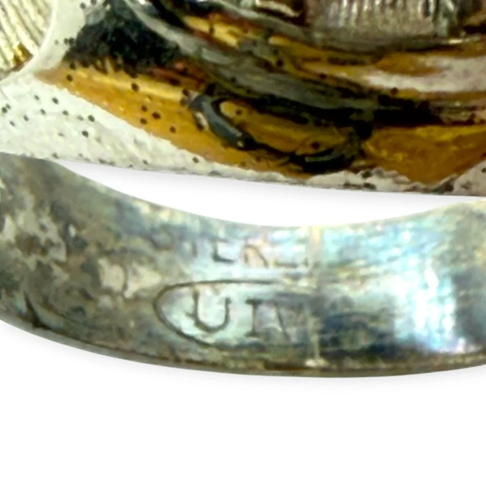 UAW Retiree Ring Sterling Silver Size 9.75 Blue Stone 1935-1985 Fifty Years